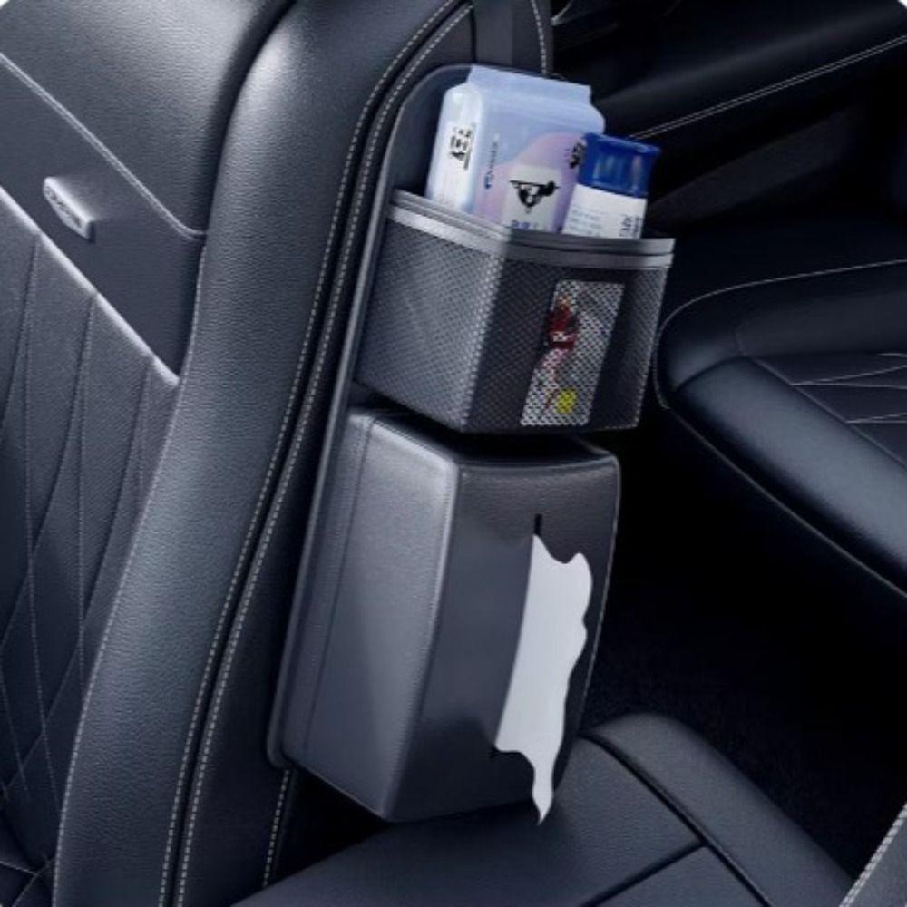 

Seat Hanging Car Tissue Box Multifunctional Car Stowing Pocket Auto Seat Side Tissue Bag Tidying чёрный