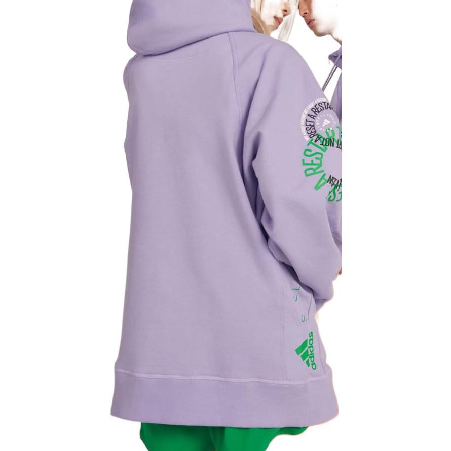 Adidas By Stella McCartney Pull On Gender Neutral Half Zip Hoodie Faded Glow Purple IB5900