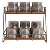Two-Tier Desktop Storage Rack storageSaving Iron and Wood Shelf Organizer