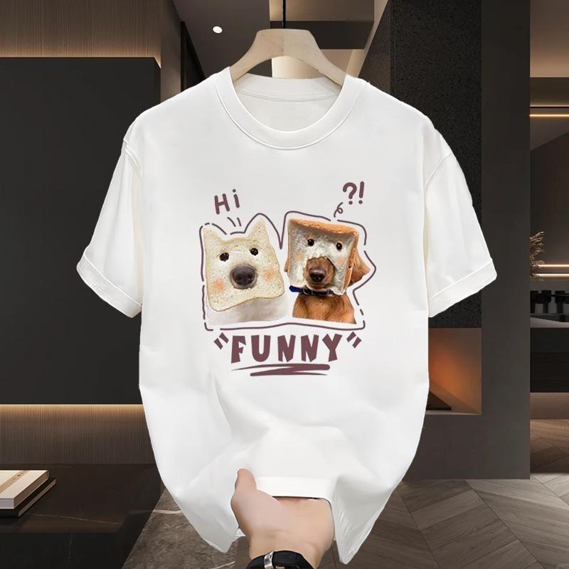

Kawaii Puppy Print Cotton Tshirt Men Women Summer Short Sleeve Fashion Brand Tee Casual Streetwear Clothes S