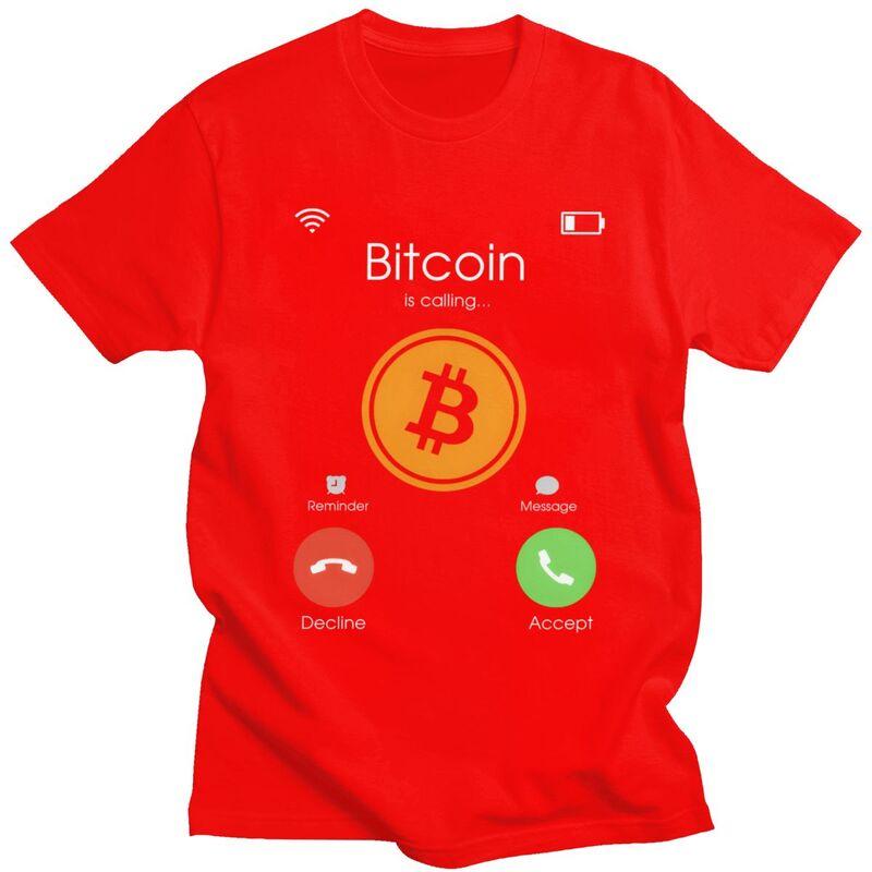 Bitcoin Is Calling T Shirts for Men Pure Cotton Tees Fathers Day Gift Bitcoin BTC Crypto Cryptocurrency Tshirt Tshirt Clothing S