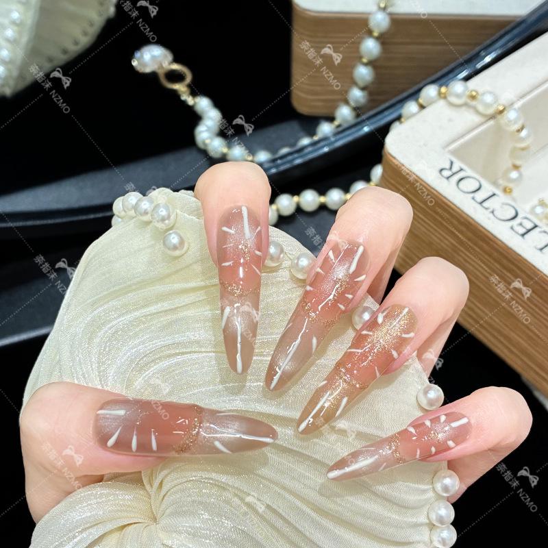 

L01 Oracle Cat Eye Sparkle Long Wearable Nails – High-Class, Visually Whitening XS (4.0 Slim)