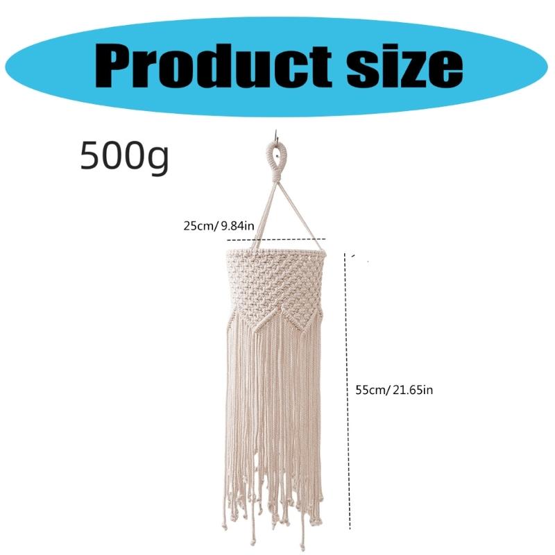 Chandelier Shade, Handmade Pendant Lighting Cover Lamp Shade, 25x55cm Cotton Hand Woven Pendant