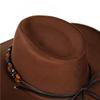 New Artificial Suede Western Cowboy Hat Felt Tibetan Style Top Hat Ethnic Soft Roll Brim Cowgirl Cap Outdoor Riding