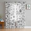 Switch Game Console White Gamepad Voile Curtain For Bedroom Tulle Window Curtain For Living Room Sheer Curtains Blinds Drapes2Pc