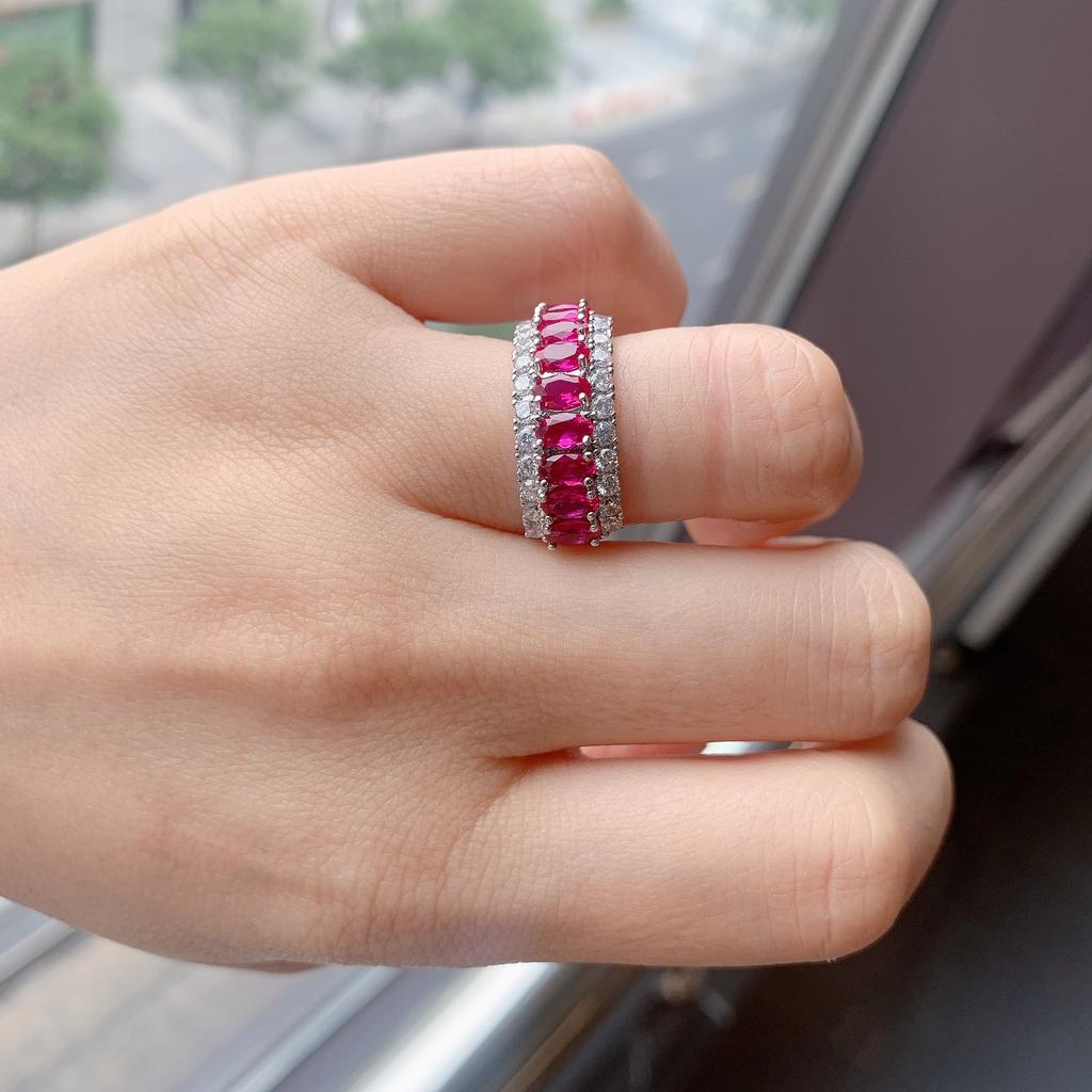 Jewelry Color Treasure Popular Red Corundum Imitation Pigeon Blood Red Treasure Retro Ring Children'S Jewelry Jewelry