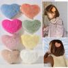 10Pcs Plush Heart Hair Clips for Women Colorful Love Heart Plush Fluffy Barrettes Hairpins Girls Hair Accessories