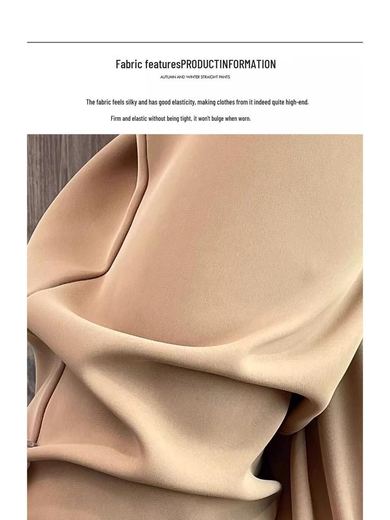 2025 Women's High-End Gray Wide-Leg Suit Pants - Lightweight Spring/Summer