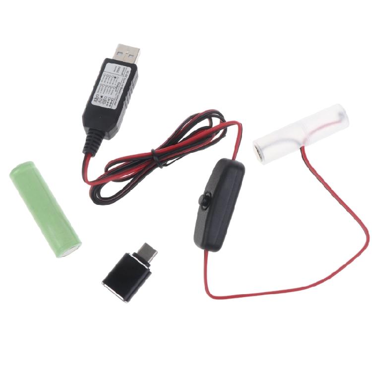 

AA 3V Battery Eliminator,USB Power Supply Replace 2pcs 1.5V Batteries,Battery Eliminate Cable for Clock Holiday Light