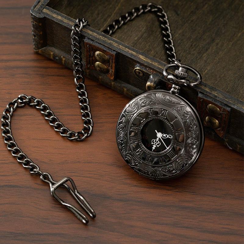 Vintage Romantic British Roman Numerals Quartz Large Pocket Watch, Men's and Women's Gift Commemorative Watch