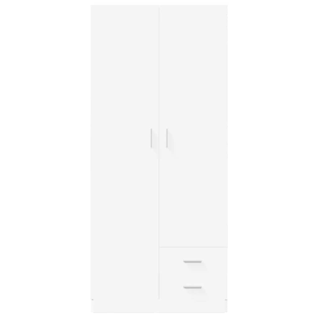 Wardrobe White 80 X 52 X 180 Cm Particleboard