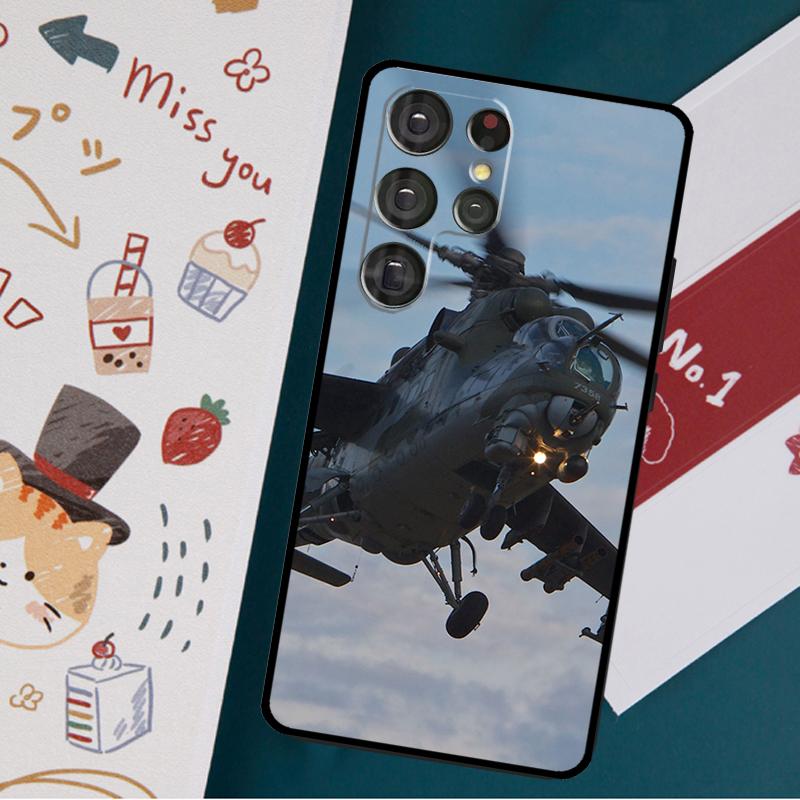 

Чехол Mil Mi 24 Hind Helicopter для Samsung Galaxy S23 S22 S21 Ultra S20 FE Note 20 Ultra S8 S9 S10 Note 10 Plus Note 20 Ultra