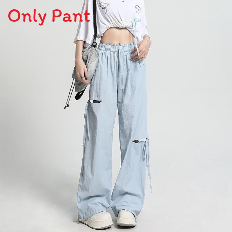 Women Fast Dry Cargo Pants With Ripped Details For Casual Streetwear