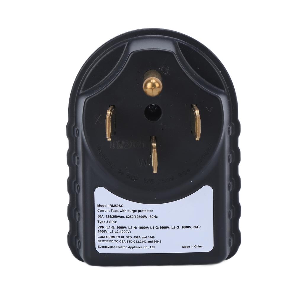 125 250V RV Surge Protector 50A Male To 50A Female Adapter Plug 3150J with LED Indicator for Travel Trailers Campers