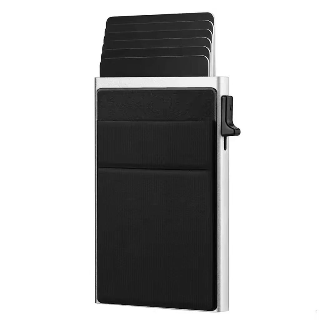 Men's RFID Aluminum Card Holder: In-Stock, Side-Push Design