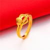 Gold Plated Women'S Open Adjustable Ring Lucky Transfer Flower Finger Ring For Women Wedding Bride Jewelry Accessories