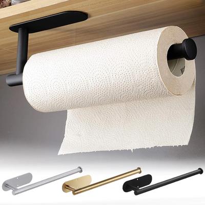 Stainless Steel Toilet Paper Holder Bathroom Items  Tissue Hanger Standing Kitchen Storages Nonporous Hole Punch Accessories