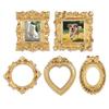 5 Pieces Vintage Mini Frames Gold Desktop Decoration Home Decor Picture Frame for Home Office Dorm Living Room Bedroom Study