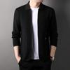Autumn Winter Men Sweater Coat Lapel Solid Pockets Button Korean Fashion Casual Office Loose Long Sleeve Cardigan Knitted Tops