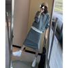 Plus Size Women Autumn Casual Fashion Two Piece Set Hooded Sweatshirt and Skirt Outfit for Plus Size Ladies (200-300 lbs)