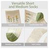 5 Pairs Flowers Socks White Cute Little Sweet Style Summer Breathable Pure Cotton White Mid Tube Green Floral Socks Women Krean