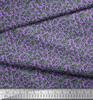 Soimoi Purple Poly Crepe Fabric Rose Leaves Print Fabric by the metre 42 Inch