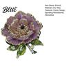 Sweater Brooch Pin Women Sparkling Rhinestones Enamel Peony Shape Lapel