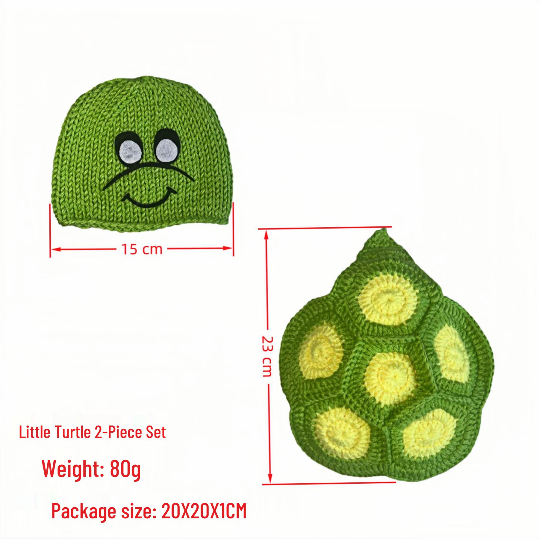 

Green Turtle Wool Baby Photography Outfit & Props 1-3 Months Baby