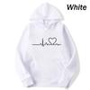 New Women's Casual Hoodie Autumn/winter Heartbeat Print Men's Loose Hoodie Couple Sweatshirt Women's Hoodie Top Streetwear