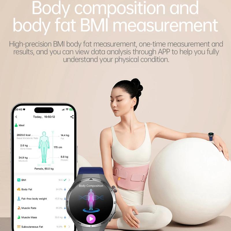 2025 Ny EKG+PPG Tre Høye Smartklokke Lipider Urinsyre Blodtrykk Smartklokke Menn NFC Sport HD Anrop Helseklokke for iOS Android