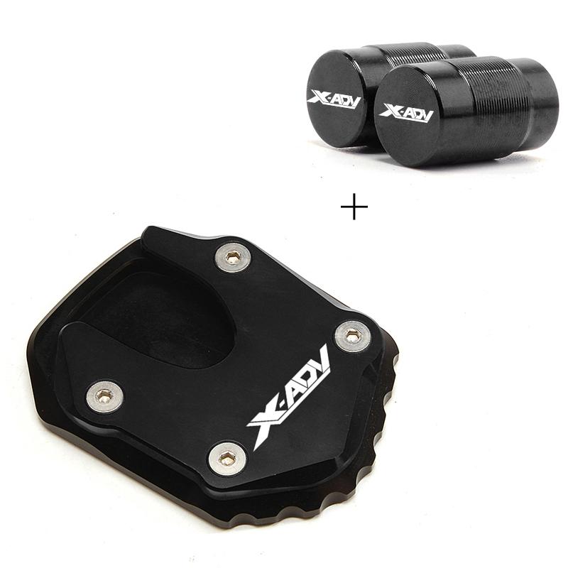 For HONDA X-ADV XADV 750  2022 Motorcycle Aluminum Kickstand Foot Side Stand Enlarger Support Plate and Tire Value Cap