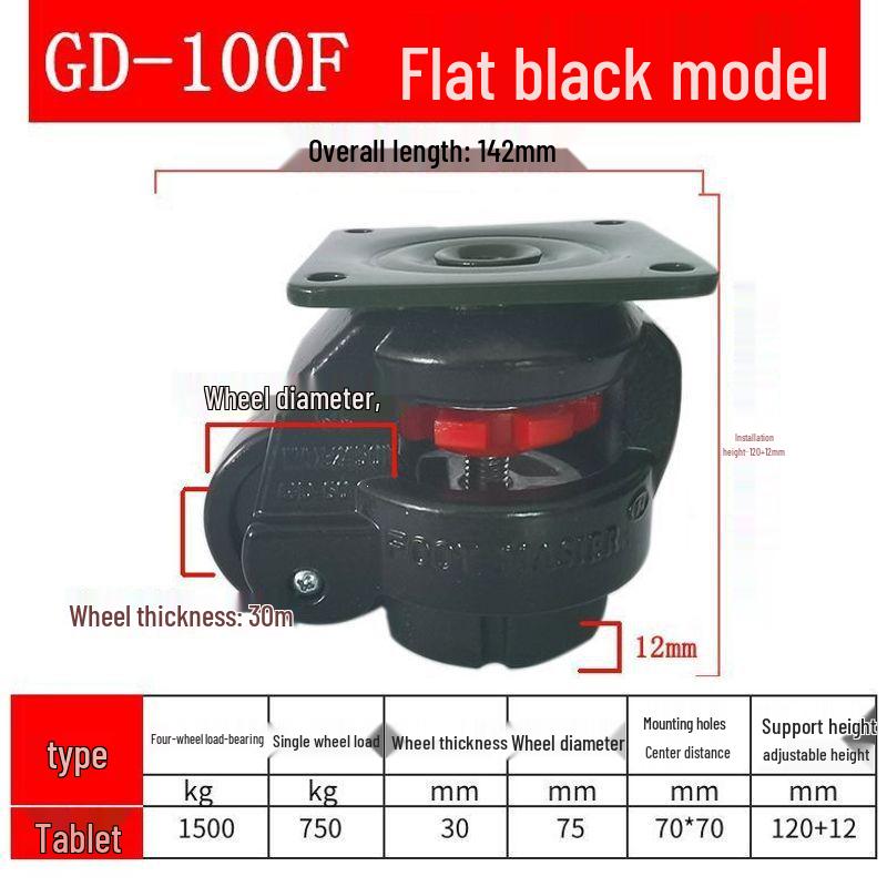 Fuma Wheel Universal Aluminum Pad Leveling Triangle Caster 40F 60F 80F 100F 120 Support Foot