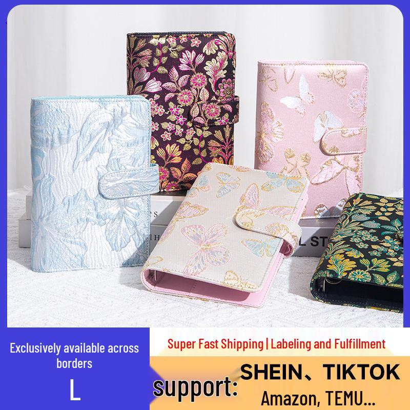 Creative A6 Loose-leaf Notebook with Zipper Bag - Macaron Floral Cash Budget Planner