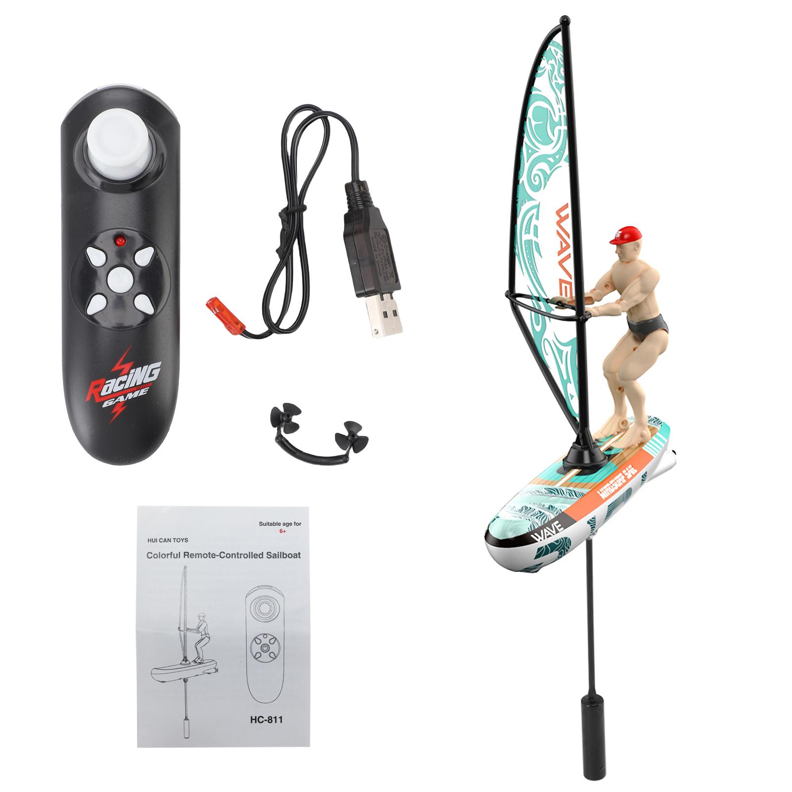 

Радиоуправляемая лодка, 2,4 ГГц Парусная лодка Игрушка с подсветкой для бассейнов, озера, ванны, летняя уличная В Green