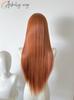 Orange Wig for Women 13*4 Lace Front Wig Long Straight Hair Wig Nature Looking Soft Super Thick Super thick for Cosplay Dialy