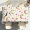 Lovely Rainbow Table Cloth Party Decor Dining Room Home Kitchen Patios Waterproof Stain-Proof Table Cloth
