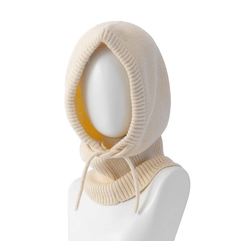 

Женская зимняя балаклава-шапка с капюшоном и защитой шеи, ветрозащитная вязаная шапка для активного отдыха и путешествий, зимняя шапка 56cm-60cm бежевый