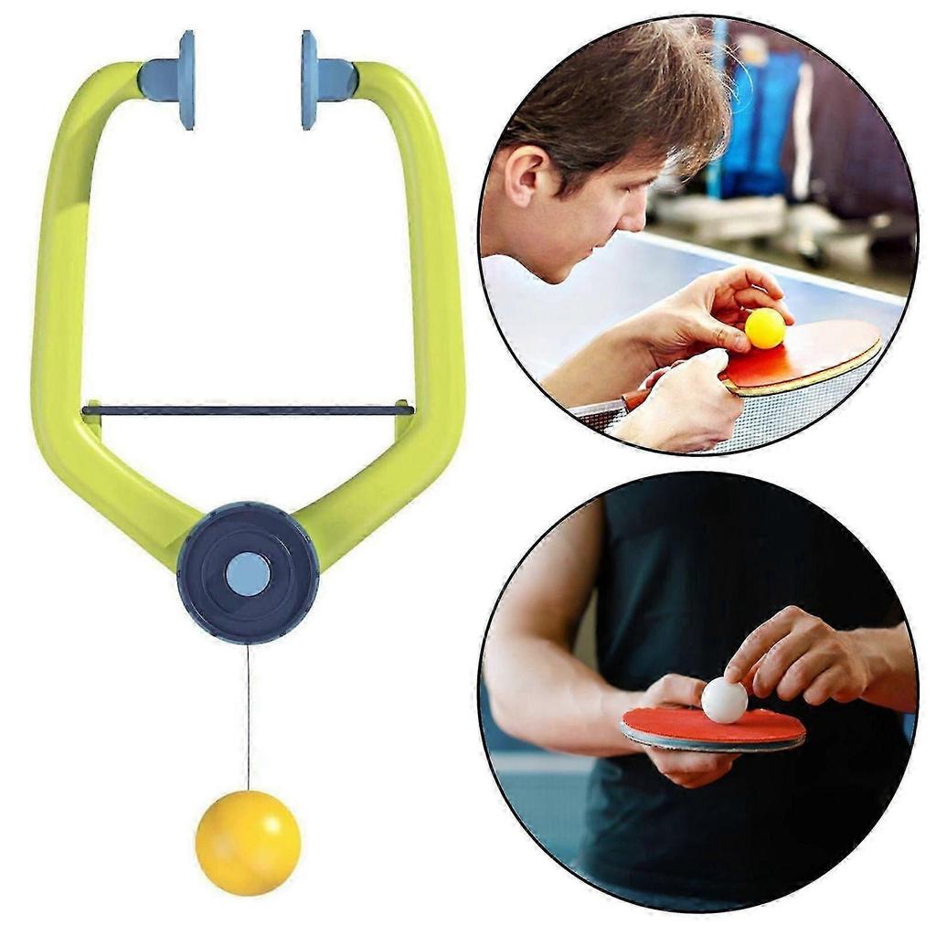 Indoor Hanging Table Tennis Trainer withCFacket Balls Hooks Portable Exerciser
