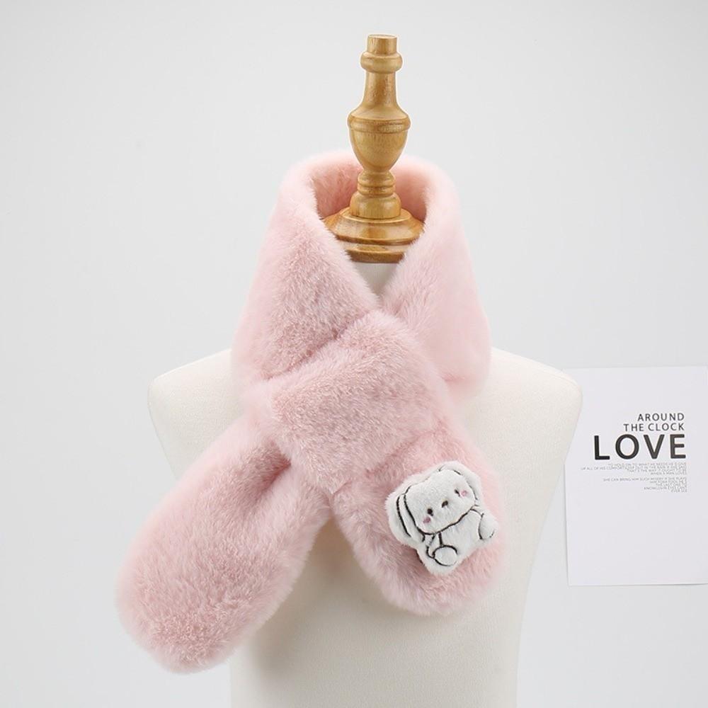 Cartoon Cross Neck Scarf Plush Shawl Scarves Cute Children Winter Scarf