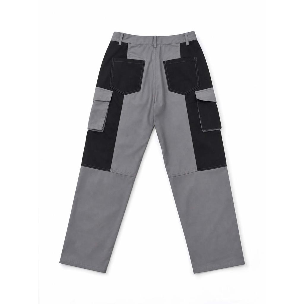 Pantalon Cargo Homme Multi-Poches Design Color Block pour Randonnée Extérieure Casual