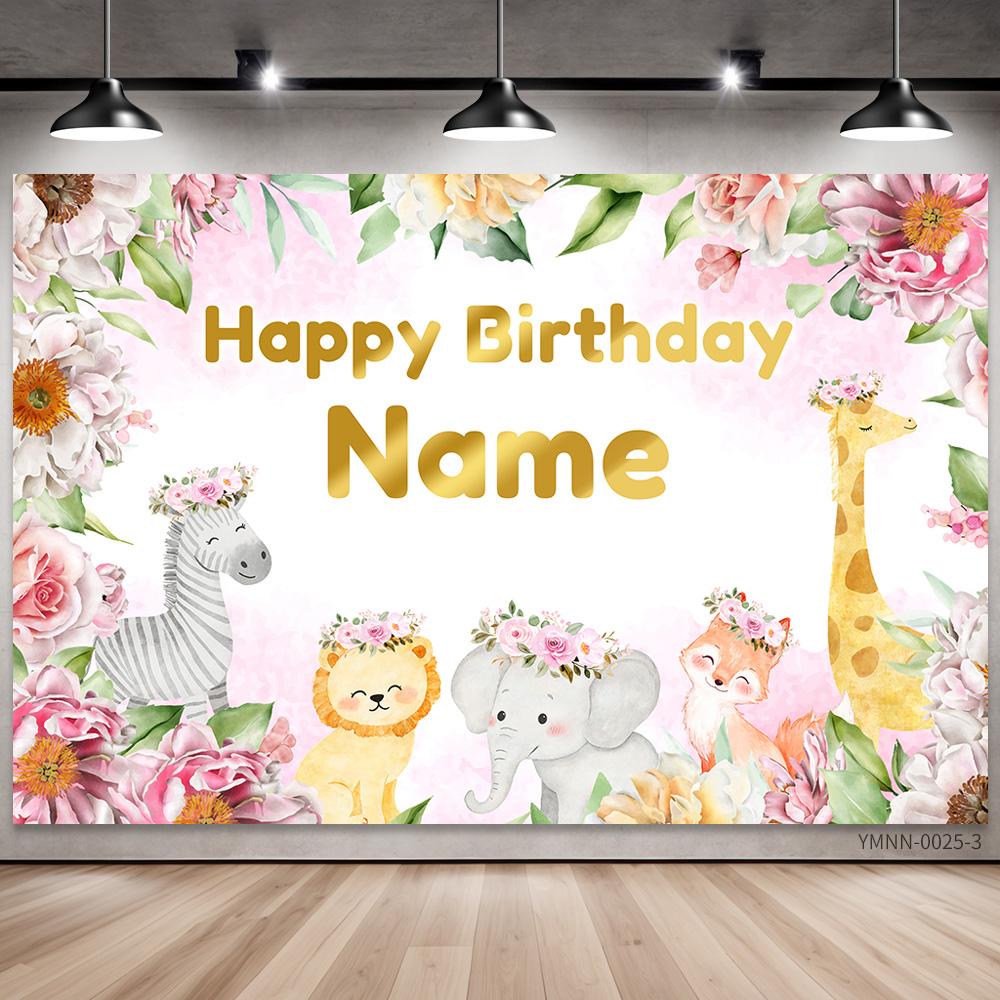 Safari Wild One Birthday Photography Backdrop Jungle Animals 1st Birthday Party Newborn Baby Room Wall Gifts Custom Background