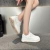 Leather Little White Shoes Women's Autumn New Student Board Shoes Women's Platform Lace-up Casual Shoes Women