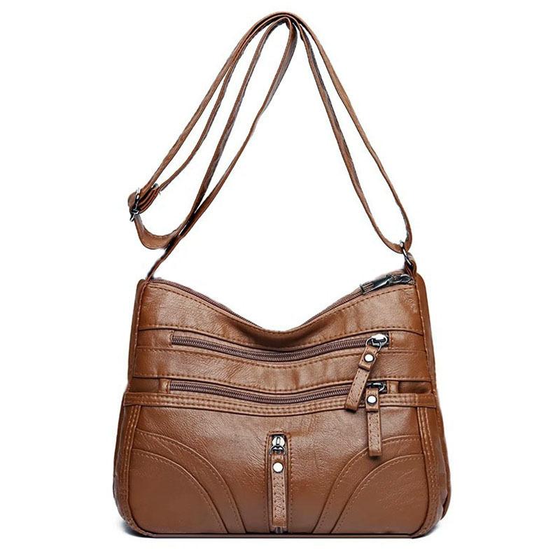 Geantă de damă cu buzunare multiple Geantă pătrată mică Pu de capacitate mare Geantă crossbody Geantă de umăr pentru mamă de vârstă mijlocie