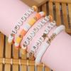 5Pcs/lot Multicolor Soft Clay Beads Bracelets Beaded Elastic Bangles Stackable