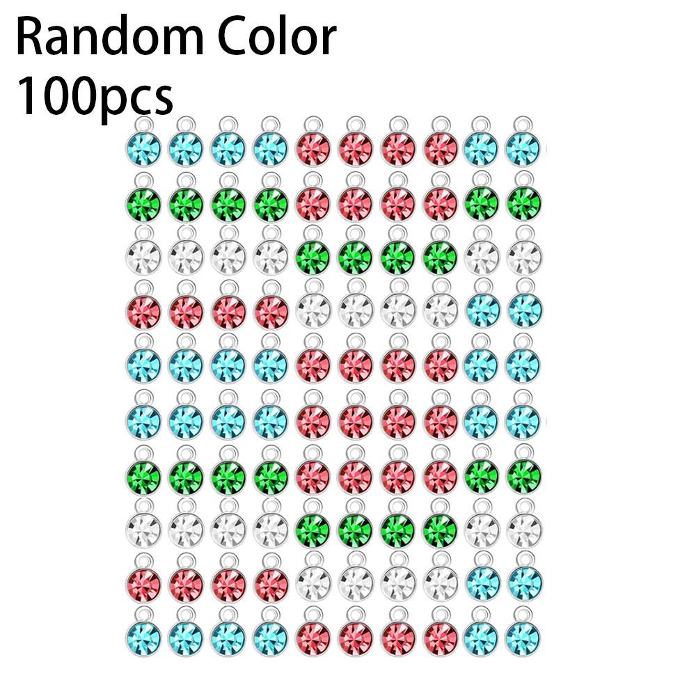 20/50/100pcs Jewelry Pendant Birthstone Earrings Flower Shining Pendant Bracelet Shining Birthstone Enamel Jewelry Earring Accessories