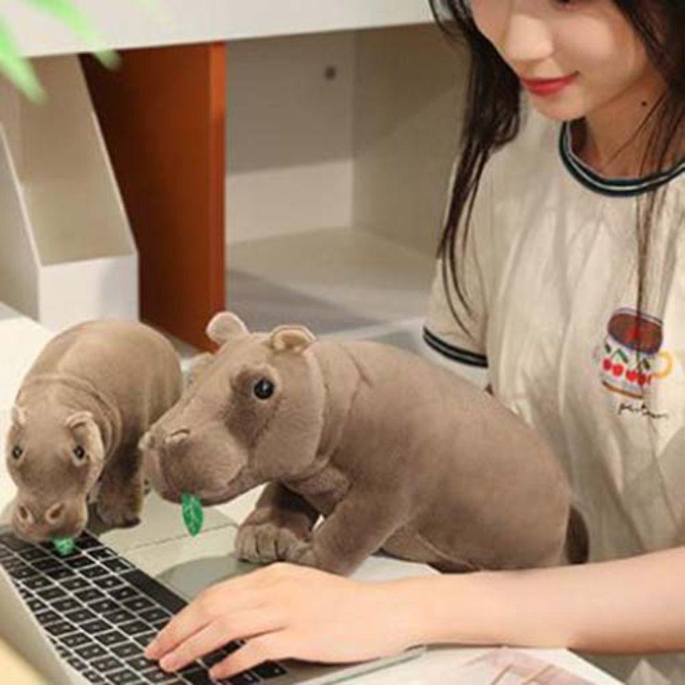 Stuffed Doll Hippo Plush Toy Realistice Hippopotamus Stuffed Toy  Birthday Christmas