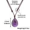 Natural crystal pendant, amethyst necklace, hand woven, water droplet jewelry
