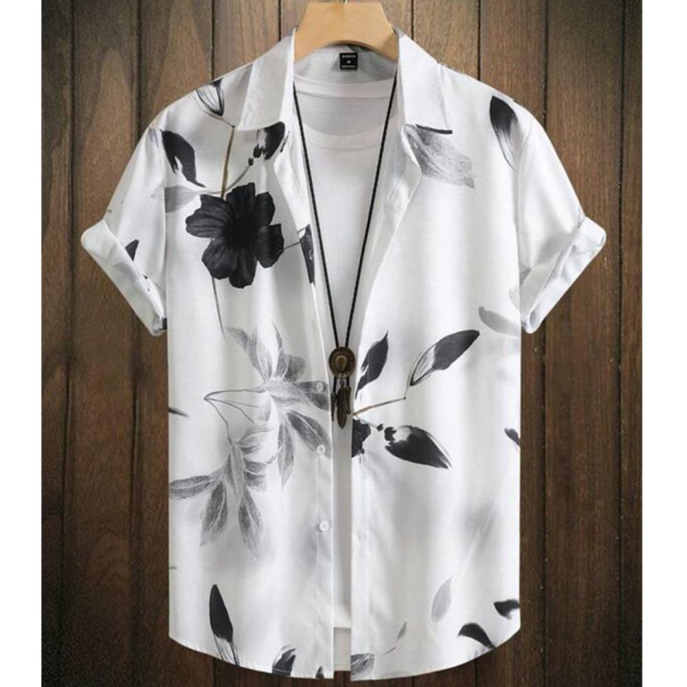Fashionable men's shirt 3D ink print men's clothing daily casual short sleeved beach party sportswear street Hawaiian shirt