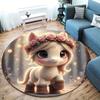 Cute pets Round Area Rug,Carpet Rug for Living Room Bedroom Sofa Playroom Decor,Non-slip Floor Mat