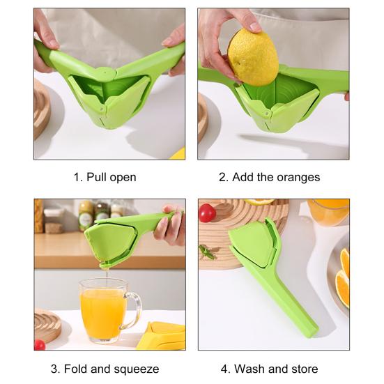 Lemon Squeezer Manual Juicer Stainless Steel Handheld Citrus Juicer for Lemon Lime Orange Effortless Lever Design Portable Juicer for Kitchen